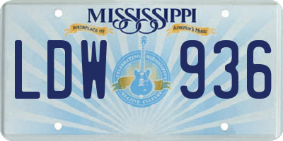 MS license plate LDW936