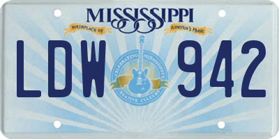 MS license plate LDW942