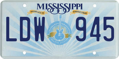 MS license plate LDW945