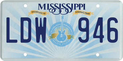 MS license plate LDW946