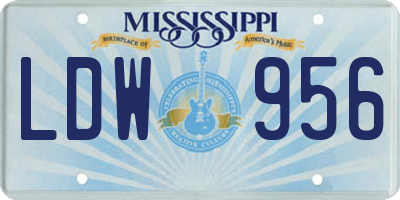 MS license plate LDW956