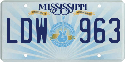MS license plate LDW963