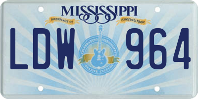 MS license plate LDW964