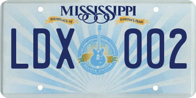 MS license plate LDX002