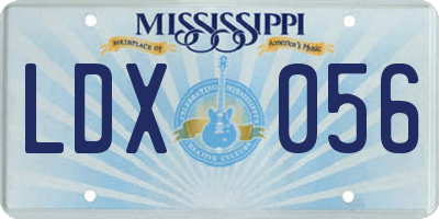 MS license plate LDX056