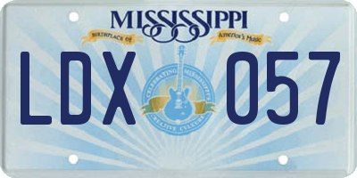 MS license plate LDX057