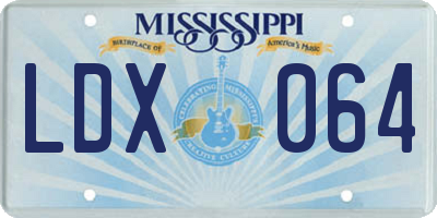 MS license plate LDX064