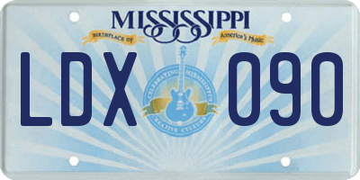 MS license plate LDX090