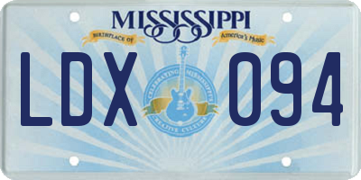 MS license plate LDX094