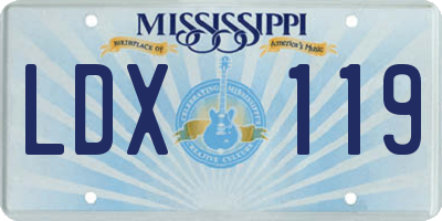 MS license plate LDX119