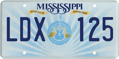 MS license plate LDX125