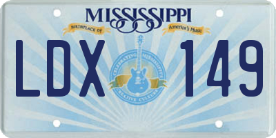 MS license plate LDX149