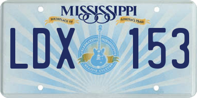 MS license plate LDX153