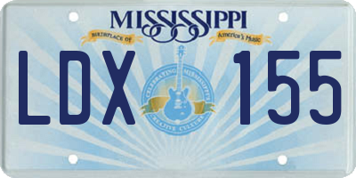 MS license plate LDX155