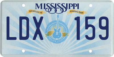 MS license plate LDX159