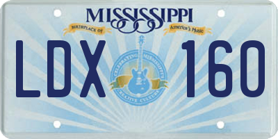 MS license plate LDX160
