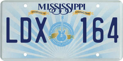 MS license plate LDX164