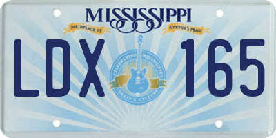 MS license plate LDX165