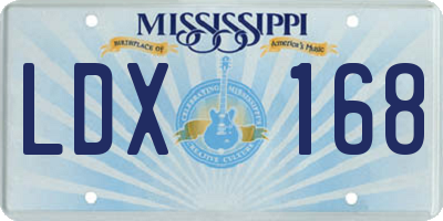 MS license plate LDX168