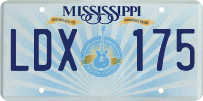 MS license plate LDX175