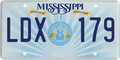 MS license plate LDX179
