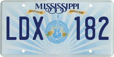 MS license plate LDX182