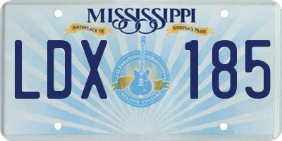 MS license plate LDX185
