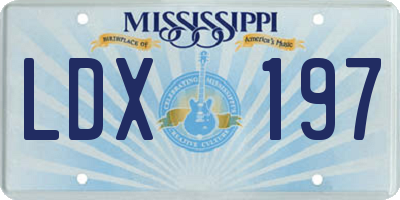 MS license plate LDX197