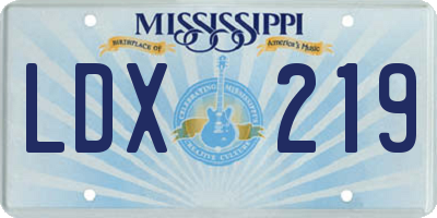 MS license plate LDX219