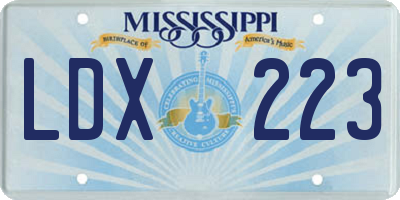 MS license plate LDX223