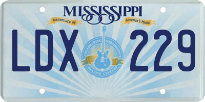 MS license plate LDX229