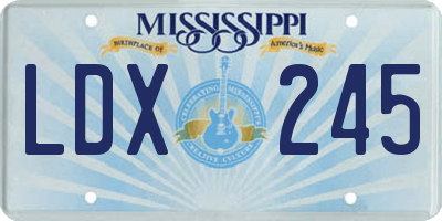 MS license plate LDX245