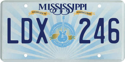MS license plate LDX246