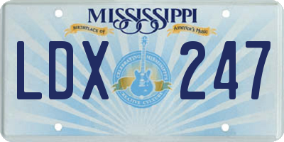 MS license plate LDX247