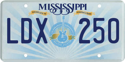 MS license plate LDX250