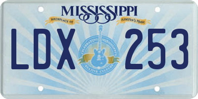 MS license plate LDX253