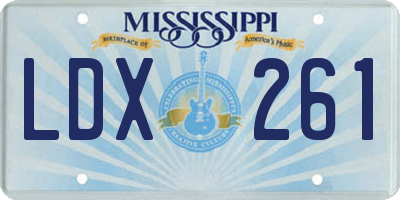 MS license plate LDX261
