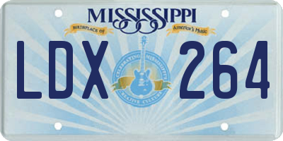 MS license plate LDX264
