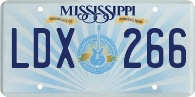 MS license plate LDX266