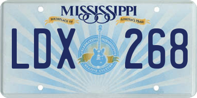 MS license plate LDX268