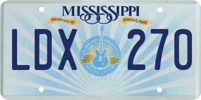 MS license plate LDX270
