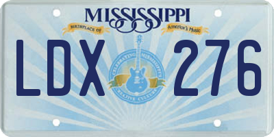 MS license plate LDX276