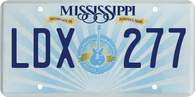 MS license plate LDX277