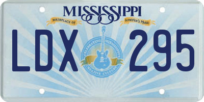 MS license plate LDX295