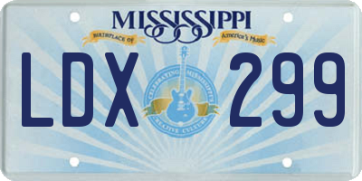 MS license plate LDX299