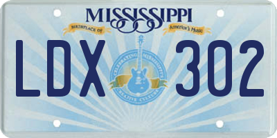 MS license plate LDX302