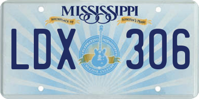MS license plate LDX306