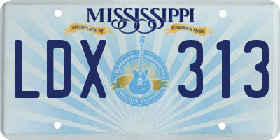 MS license plate LDX313
