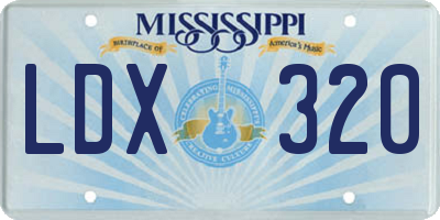 MS license plate LDX320