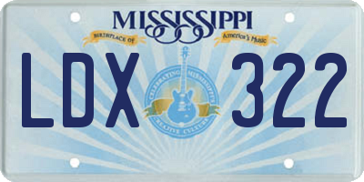 MS license plate LDX322